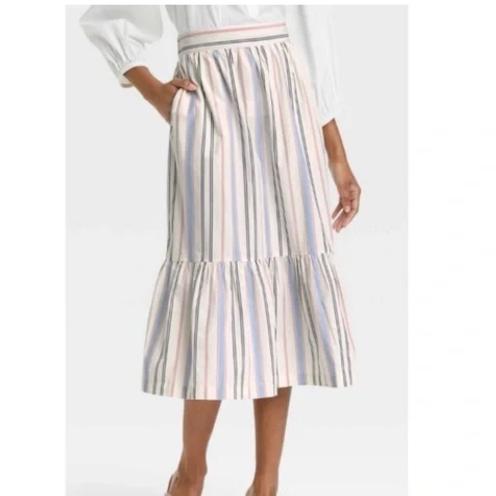 a. new day Striped Midi Skirt